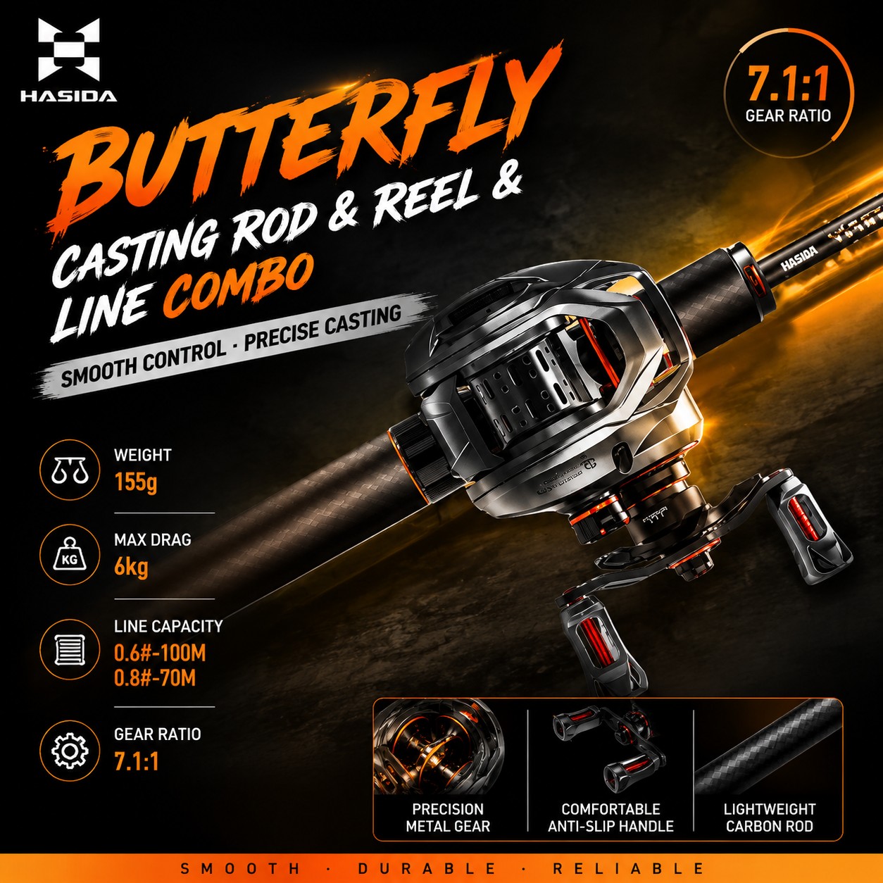 Fishing Rod Carbon Fiber - Удилище HASIDA BFS из карбона для
